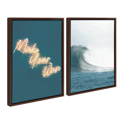 Sylvie Make Your Wave Framed Canvas Set by The Creative Bunch Studio by kateandlaurel - product image 2 for Resin Society
