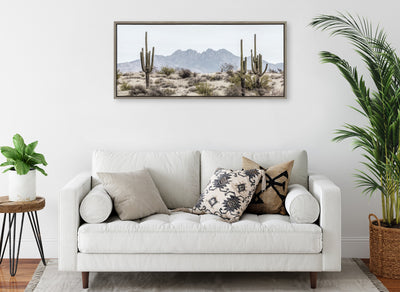 Sylvie Tall Saguaro Cacti Desert Mountain Framed Canvas by kateandlaurel - product image 10 for Resin Society