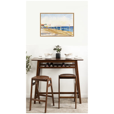 Lido of Venice no date Giovanni Giacometti by Nostalgia Prints Framed Canvas Wall Art Print