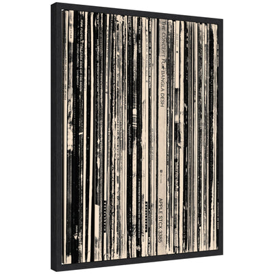 33 RPM Black and White by Robert Cadloff Framed Canvas Wall Art Print