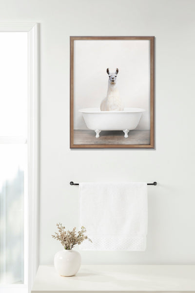Blake Alpaca in the Tub Color Framed Printed Glass by kateandlaurel - product image 5 for Resin Society