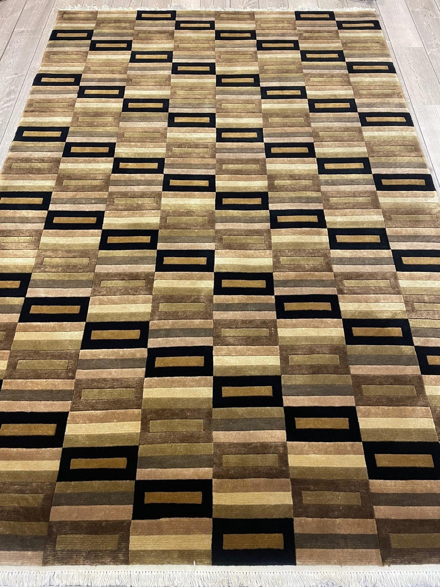 Beautifull Hand Knotted Nepali Geometric Area Rug 6x9 Ft by Rugistan - main product image for Resin Society