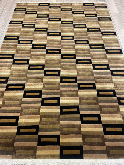 Beautifull Hand Knotted Nepali Geometric Area Rug 6x9 Ft by Rugistan - main product image for Resin Society