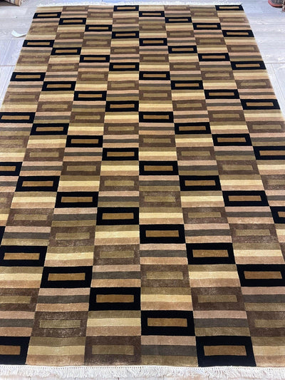 Beautifull Hand Knotted Nepali Geometric Area Rug 6x9 Ft by Rugistan - product image 2 for Resin Society