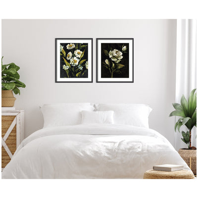 Moody Floral 1 & 2 2 Piece Framed Wall Art Print Set by Annie Quigley