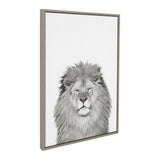 Sylvie Lion Framed Canvas by Simon Te Tai