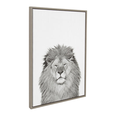 Sylvie Lion Framed Canvas by Simon Te Tai