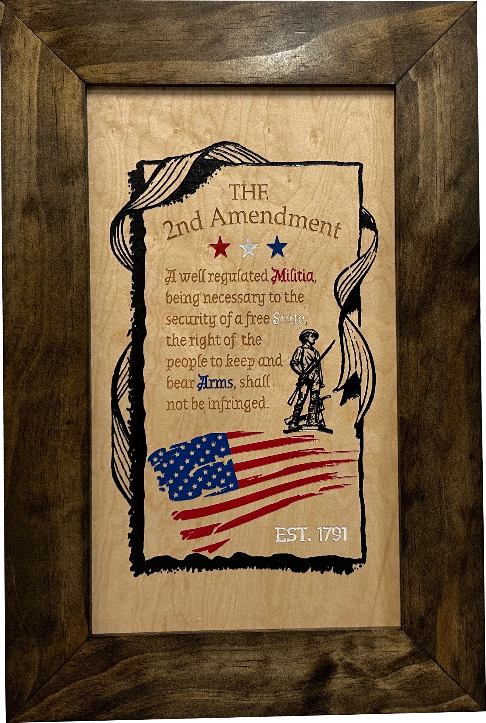2nd Amendment Gun Safe - Wall Mounted Decorative Secure Gun Cabinet by Bellewood Designs - product image 3 for Resin Society
