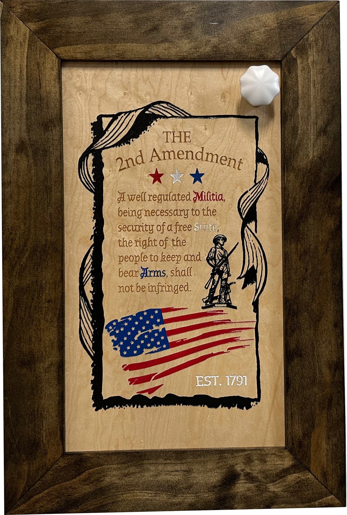 2nd Amendment Gun Safe - Wall Mounted Decorative Secure Gun Cabinet by Bellewood Designs - product image 4 for Resin Society