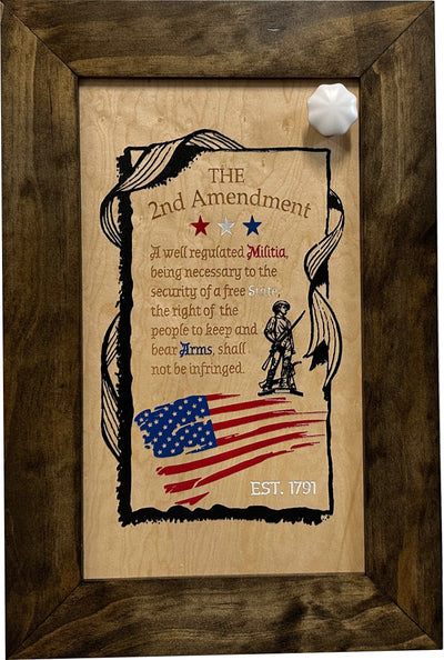 2nd Amendment Gun Safe - Wall Mounted Decorative Secure Gun Cabinet by Bellewood Designs - product image 4 for Resin Society