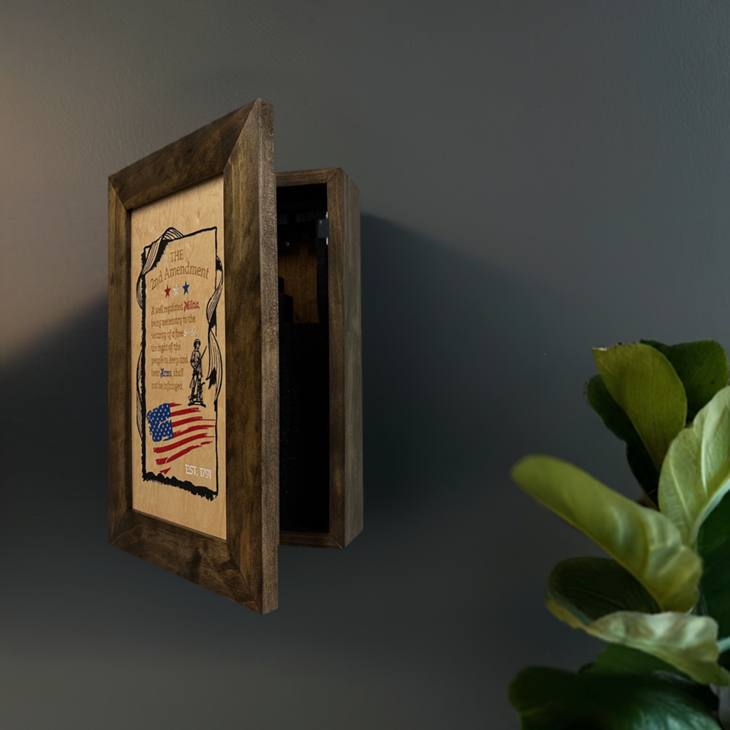 2nd Amendment Gun Safe - Wall Mounted Decorative Secure Gun Cabinet by Bellewood Designs - product image 2 for Resin Society