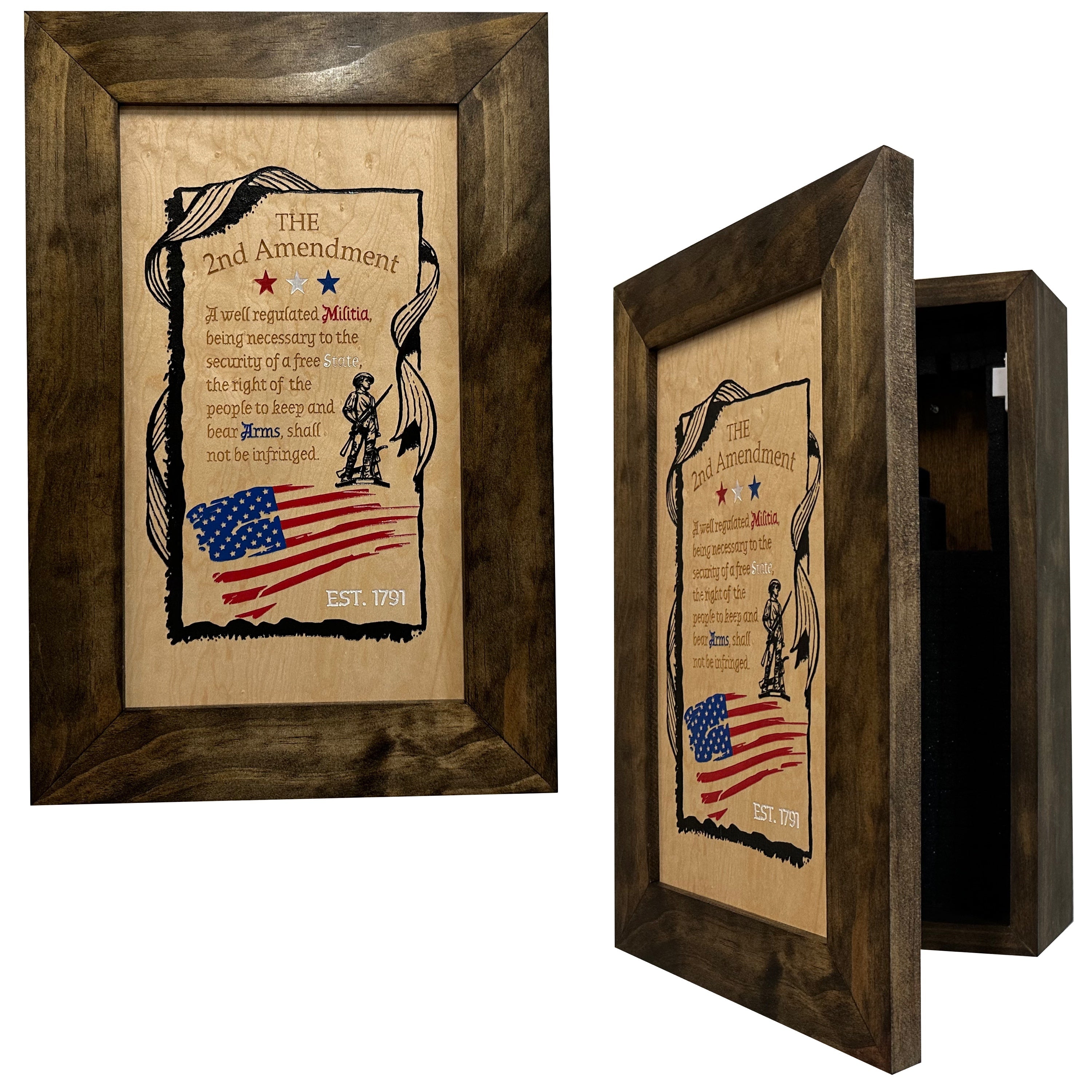2nd Amendment Gun Safe - Wall Mounted Decorative Secure Gun Cabinet by Bellewood Designs - main product image for Resin Society