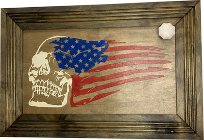 American Flag & Skull Hidden Gun Safe Concealed Furniture Quick Access by Bellewood Designs - product image 10 for Resin Society