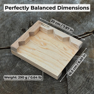 Handcrafted wooden bench hook for wood carving and chiseling by Sharky Forged Steel Tools