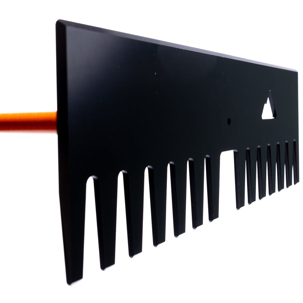 Bert wide-rake McLeod with steel head and wooden handle, assembled in Colorado