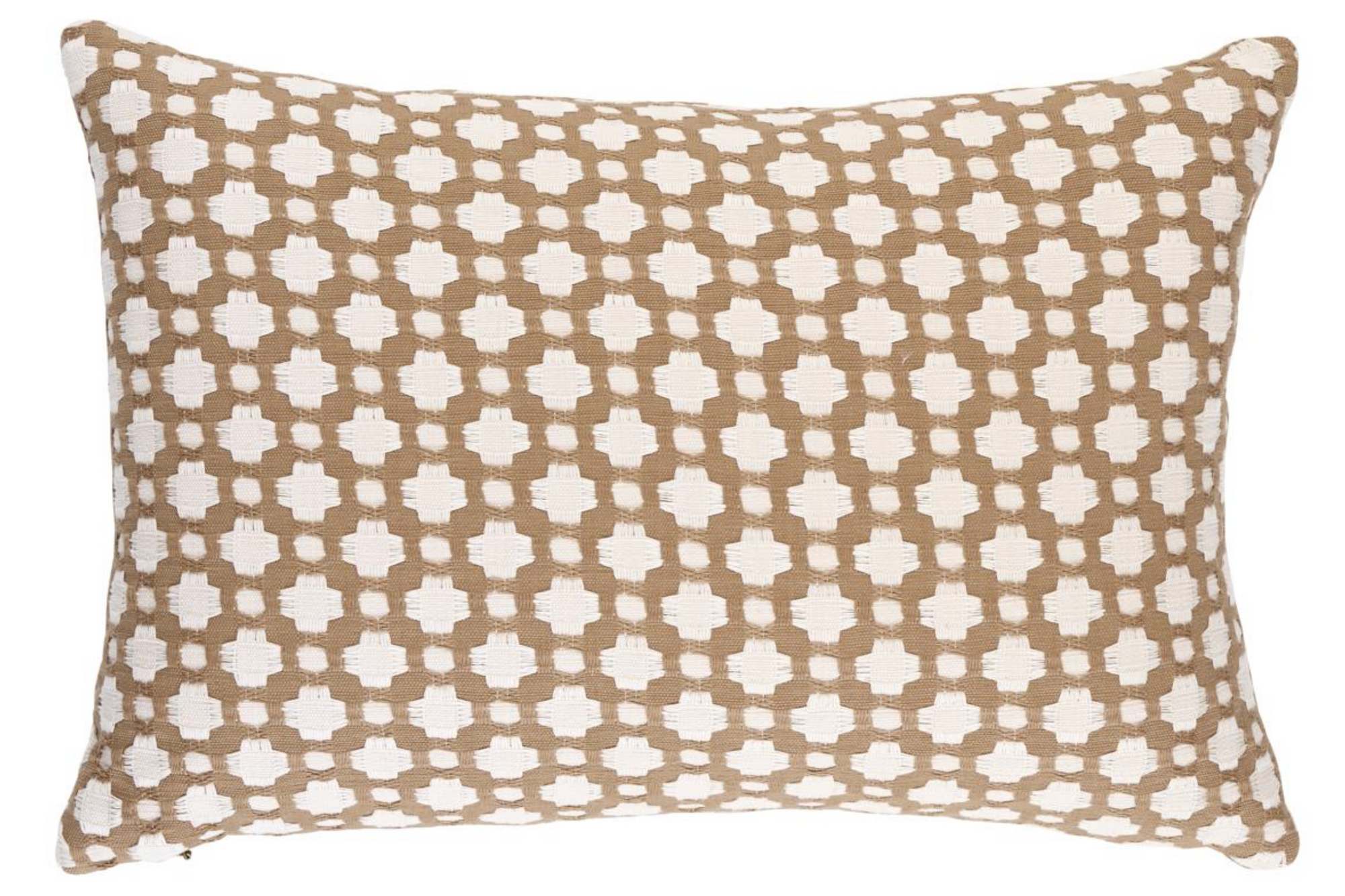 Betwixt Pillow Cover in Biscuit by DEKOWE, front showing textured hand-woven fabric in neutral biscuit color