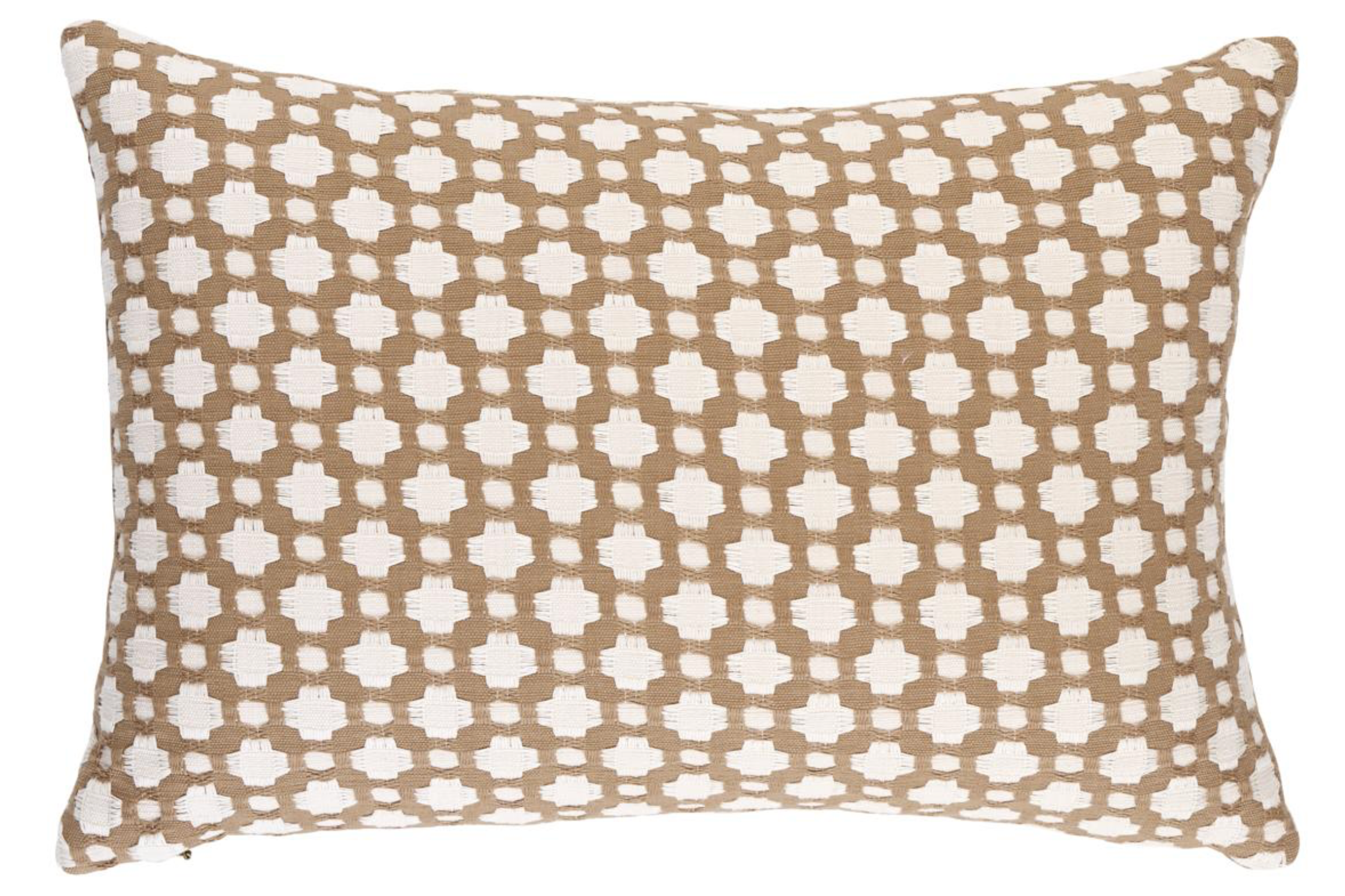 Betwixt Pillow Cover in Biscuit by DEKOWE, front showing textured hand-woven fabric in neutral biscuit color