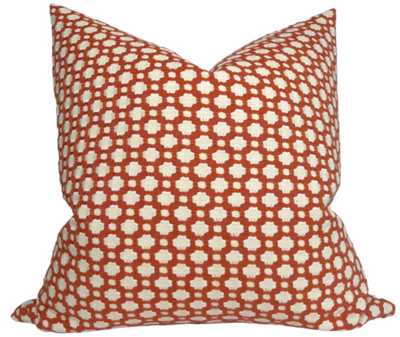 Betwixt Pillow Cover in Spark, showing hand-woven patterned front fabric and ivory linen back fabric