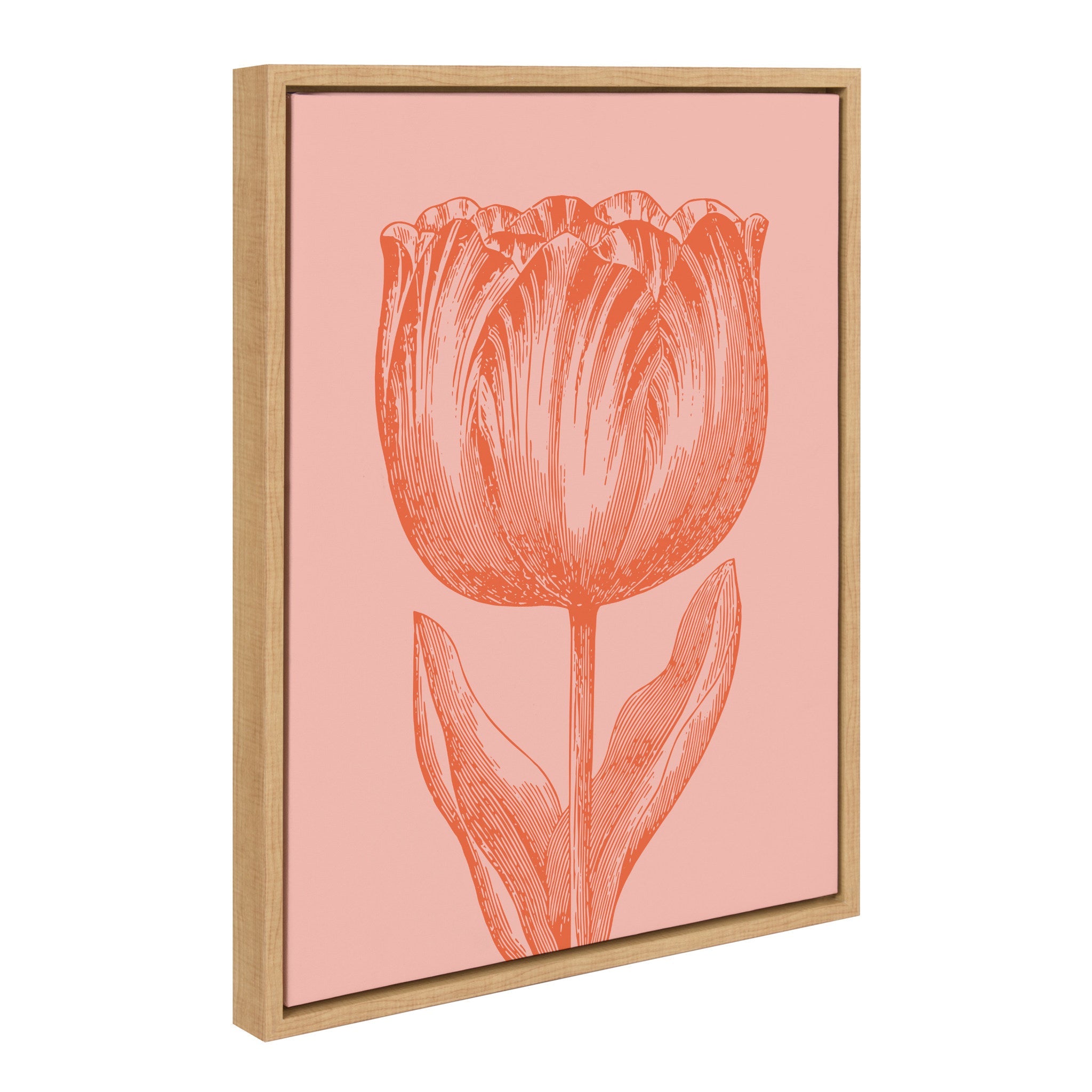 Sylvie Tulip in Pink and Orange Framed Canvas by kateandlaurel - product image 2 for Resin Society