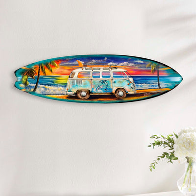 Surf Van at the Beach Surfboard Coastal Wall Art by G. DeBrekht
