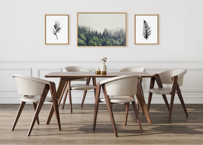 Sylvie Lush Green Forest and Vintage Botanical 3 & 4 Black and White Framed Canvas Art Set