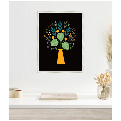 Sylvie Floral Yellow Vase Framed Canvas by Amber Leaders