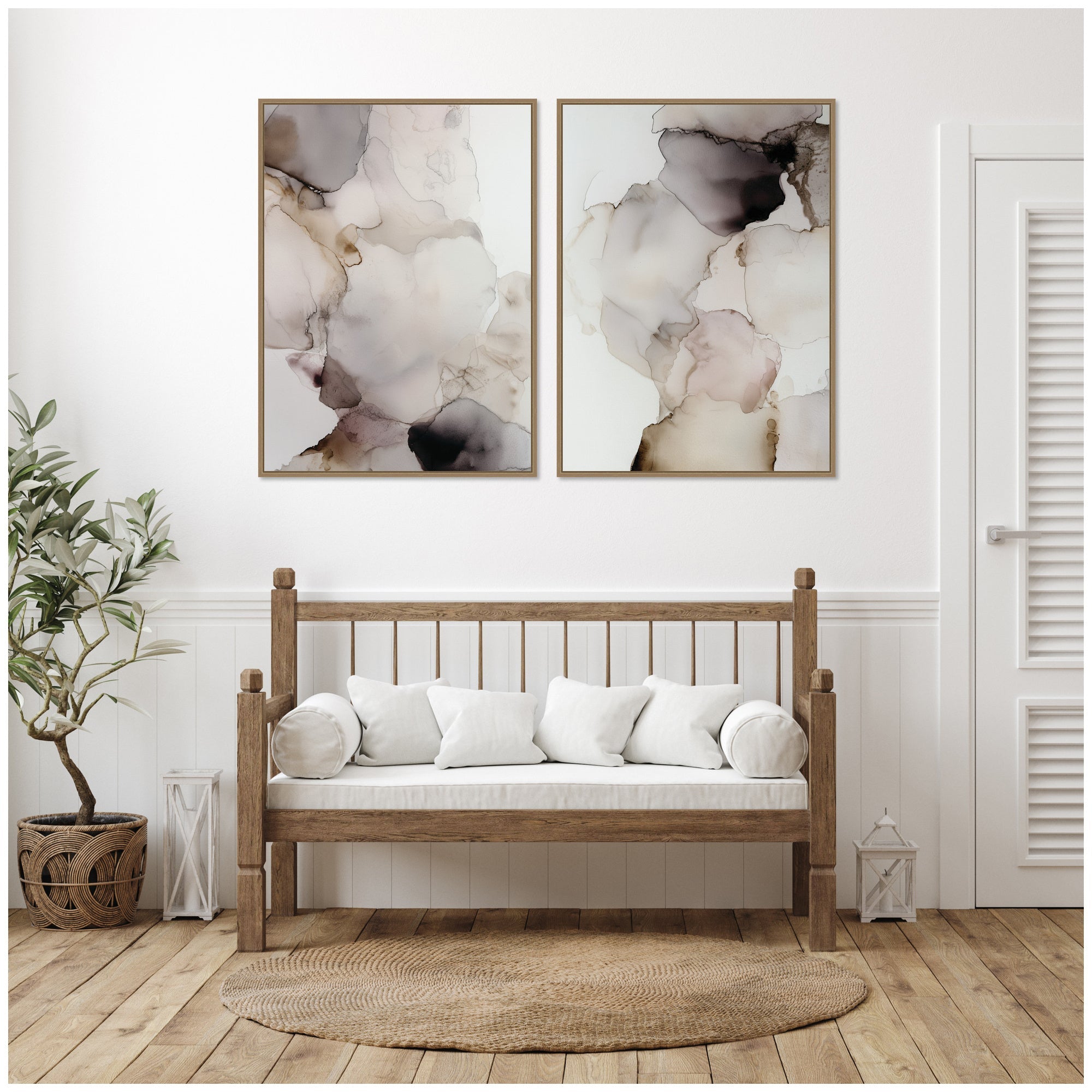 Smoke No.
1 & No.
2 2 Piece Framed Canvas Wall Art Set by Amy Lighthall