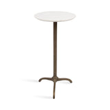 Henshall Marble and Metal Round Side Table featuring a circular marble tabletop and sculptural aluminum tripod base