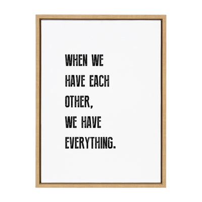 Sylvie When We have Each Other Framed Canvas by kateandlaurel - main product image for Resin Society