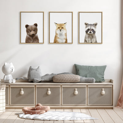 Sylvie Studio Bear, Studio Fox and Studio Raccoon Framed Canvas by kateandlaurel - product image 4 for Resin Society