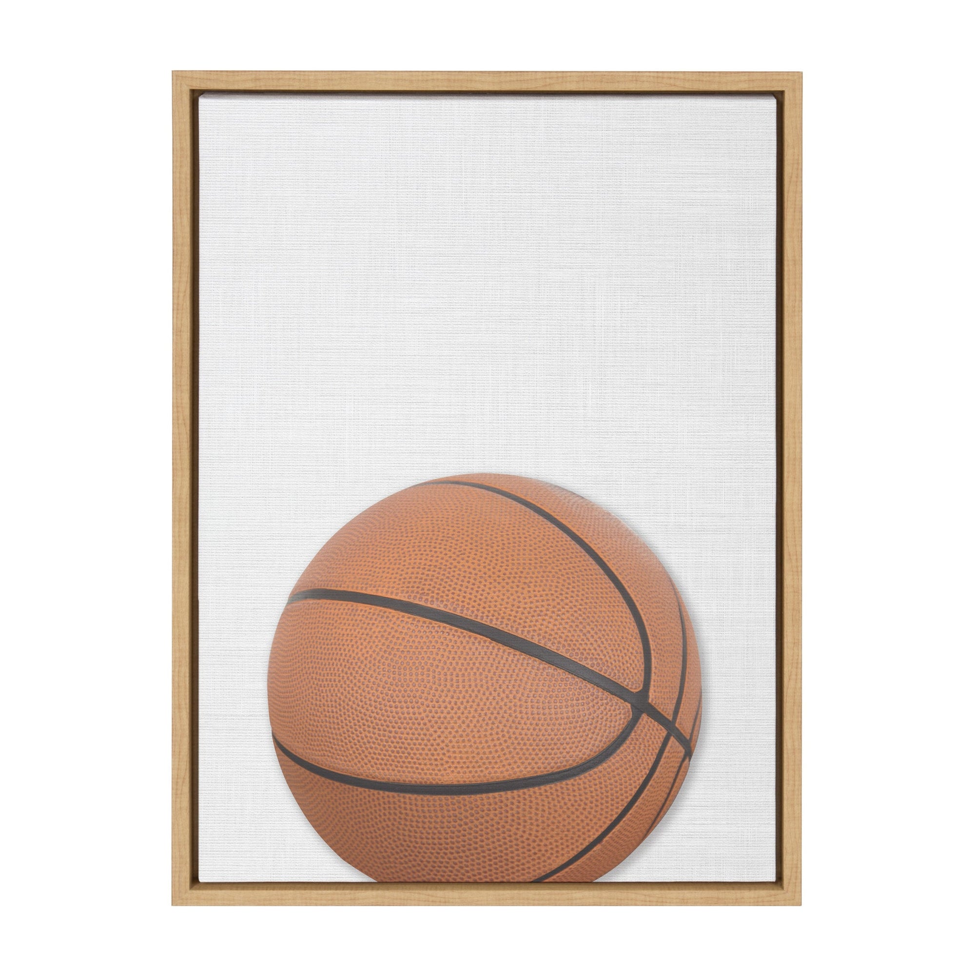 Sylvie Color Basketball Portrait Framed Canvas, Natural 18x24 by kateandlaurel - main product image for Resin Society