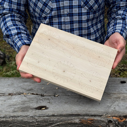 Big Basswood Woodcarving Practice Board with pre-drawn design by Sharky Forged Steel Tools