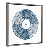 Sylvie Record Blue Framed Canvas by kateandlaurel - product image 2 for Resin Society