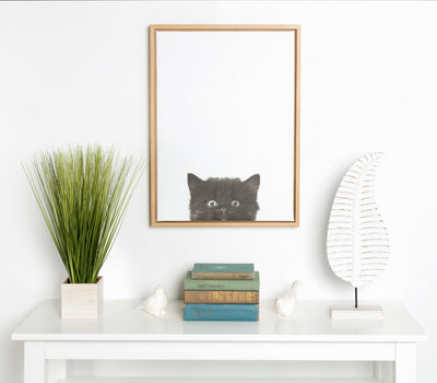 Sylvie Black Kitten Framed Canvas by Simon Te of Tai Prints by kateandlaurel - product image 4 for Resin Society