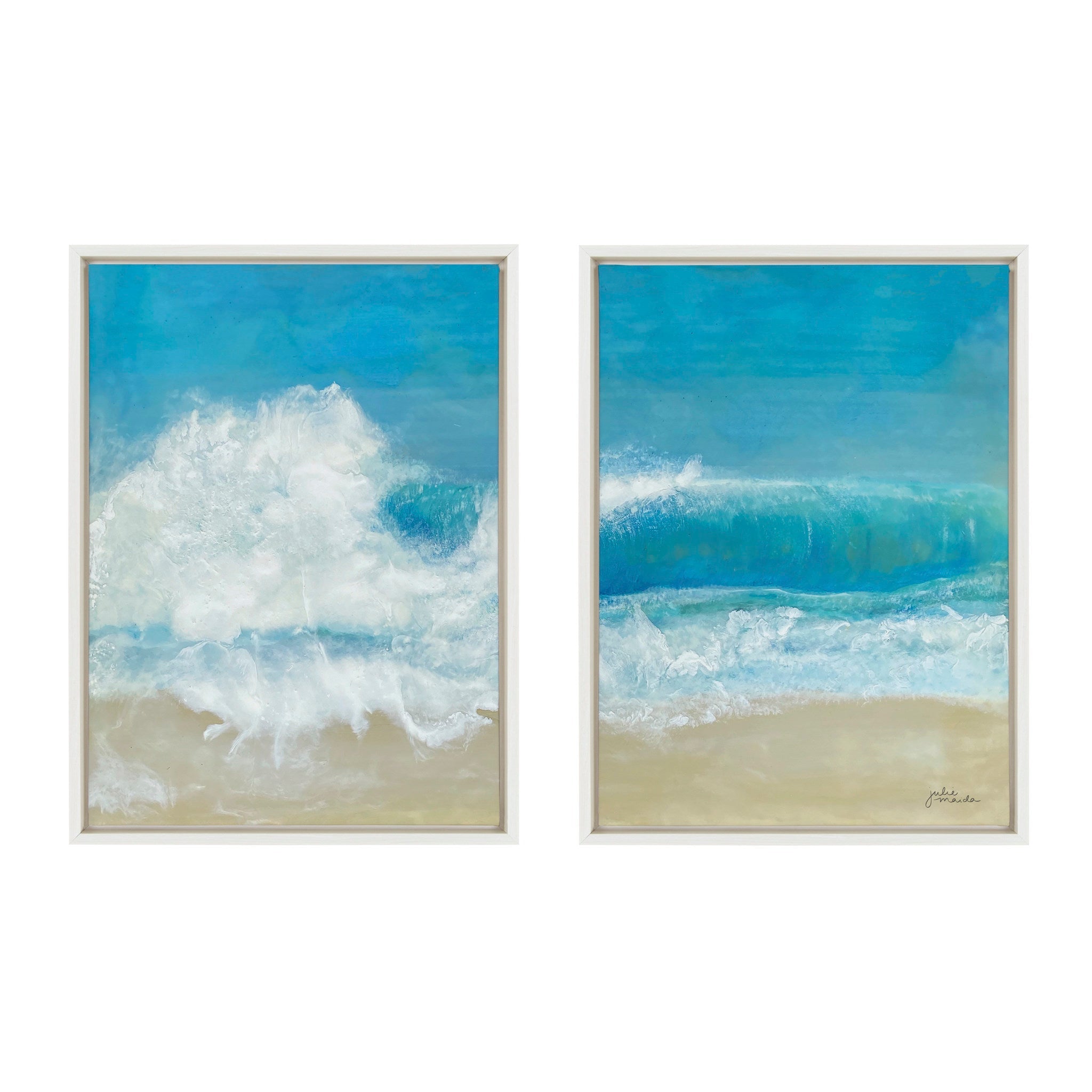 Sylvie Beach Day Left and Right Framed Canvas by kateandlaurel - product image 2 for Resin Society