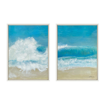 Sylvie Beach Day Left and Right Framed Canvas by kateandlaurel - product image 2 for Resin Society