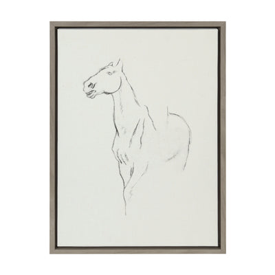 Sylvie Edgar Degas Horse Turned Three Quarters 1880 BW Framed Canvas by by kateandlaurel - product image 8 for Resin Society
