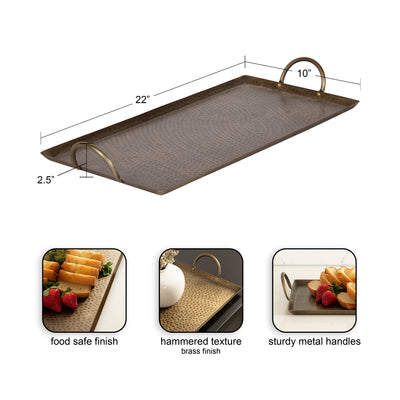 Sanzo Hammered Rectangle Metal Tray