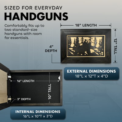 Hidden Gun Cabinet Black Bear Wall Decor – Concealed Furniture Secure by Bellewood Designs - product image 6 for Resin Society