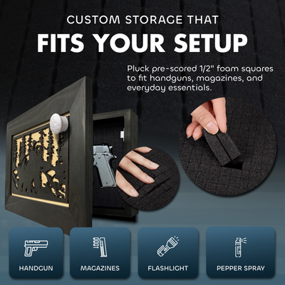 Hidden Gun Cabinet Black Bear Wall Decor – Concealed Furniture Secure by Bellewood Designs - product image 5 for Resin Society