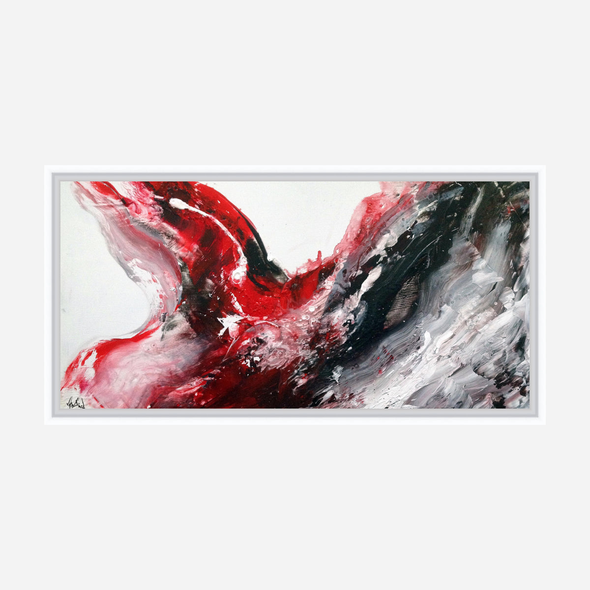 Black and Red Abstract Artist Enhanced Canvas Print by John Beard Collection - product image 6 for Resin Society