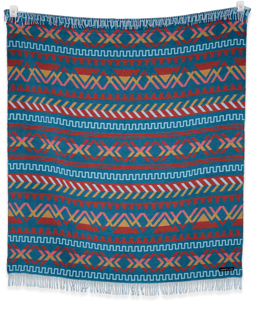 Ridgeline Sierras patterned blanket laid flat showing detailed knit and texture