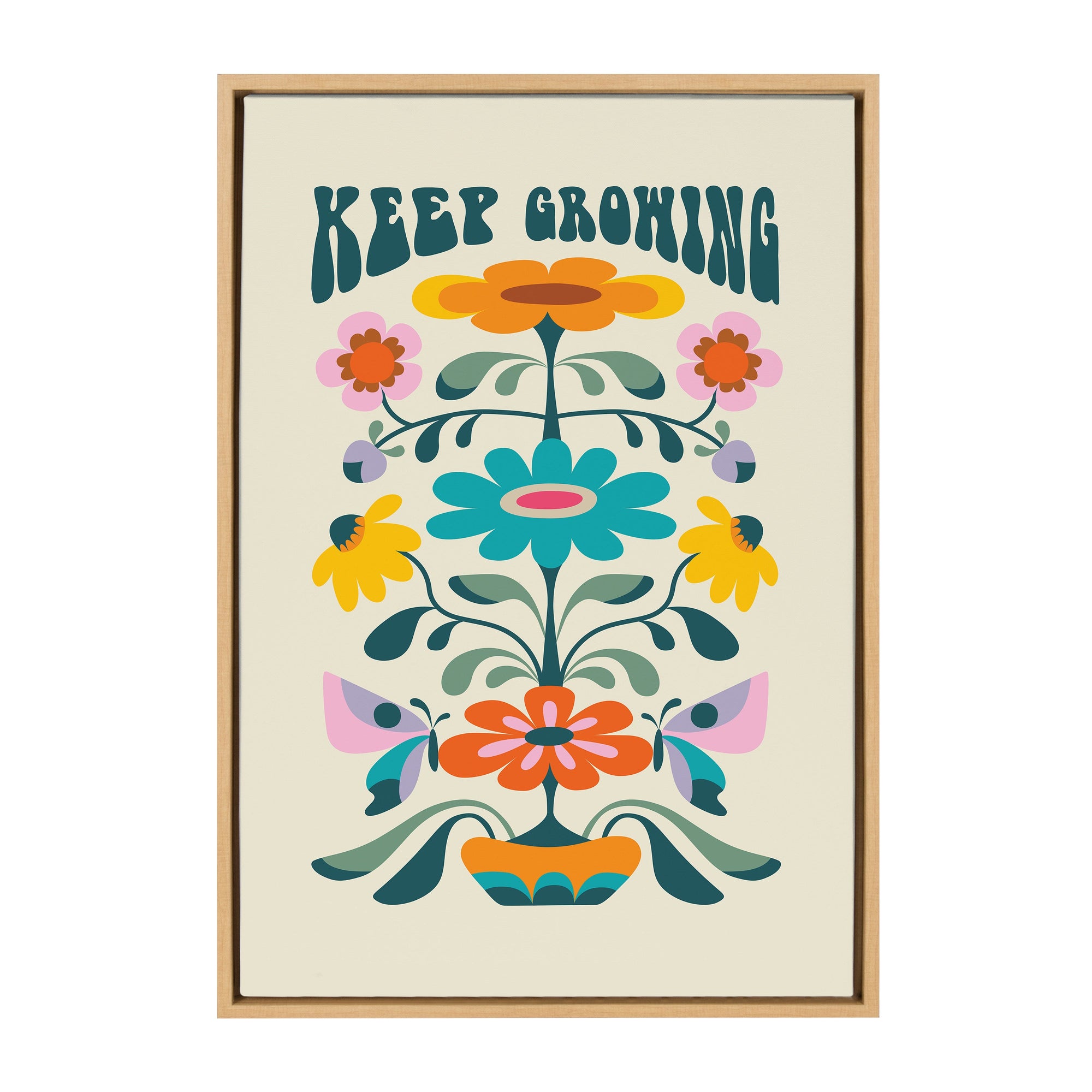 Sylvie Keep Growing Framed Canvas by kateandlaurel - product image 7 for Resin Society