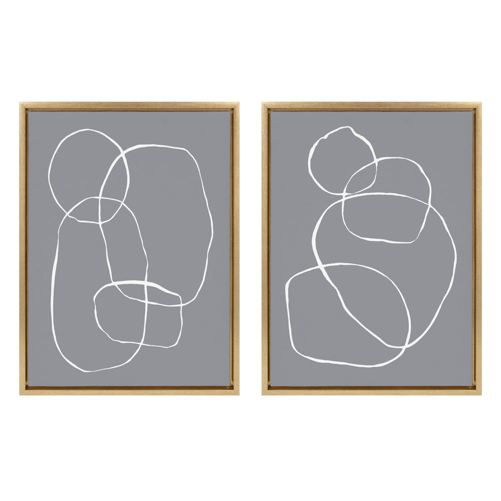 Sylvie Gray Going in Circles Framed Canvas Set by kateandlaurel - main product image for Resin Society