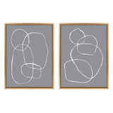 Sylvie Gray Going in Circles Framed Canvas Set by kateandlaurel - main product image for Resin Society