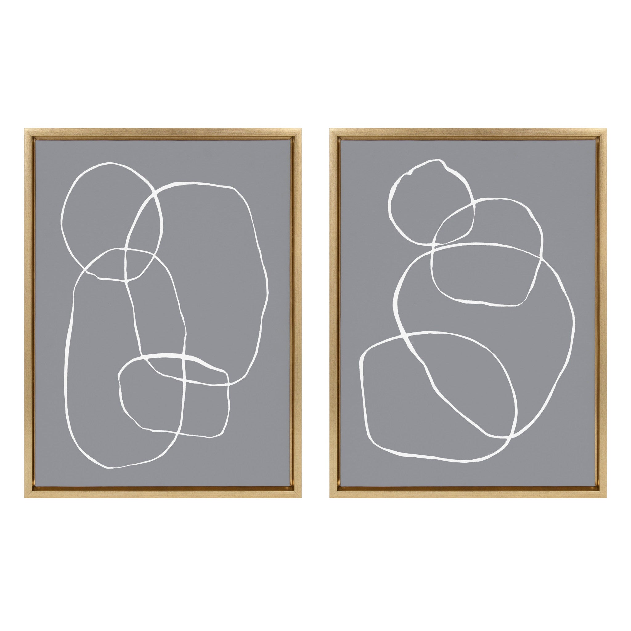 Sylvie Gray Going in Circles Framed Canvas Set by kateandlaurel - main product image for Resin Society