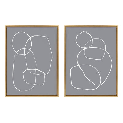 Sylvie Gray Going in Circles Framed Canvas Set by kateandlaurel - main product image for Resin Society