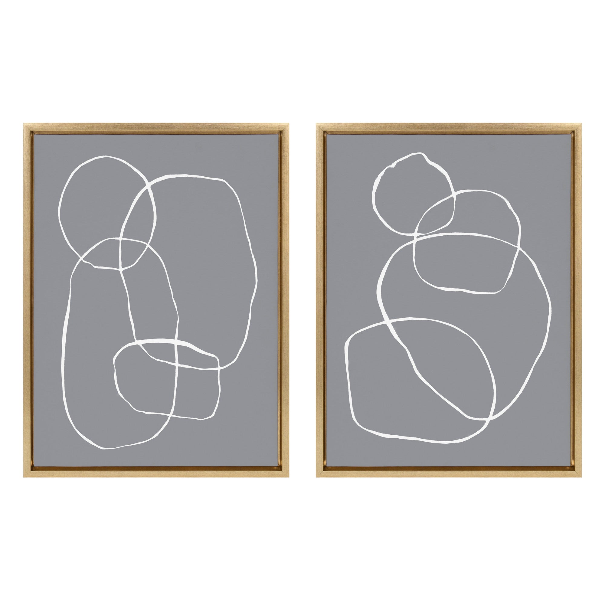 Sylvie Gray Going in Circles Framed Canvas Set by kateandlaurel - product image 10 for Resin Society