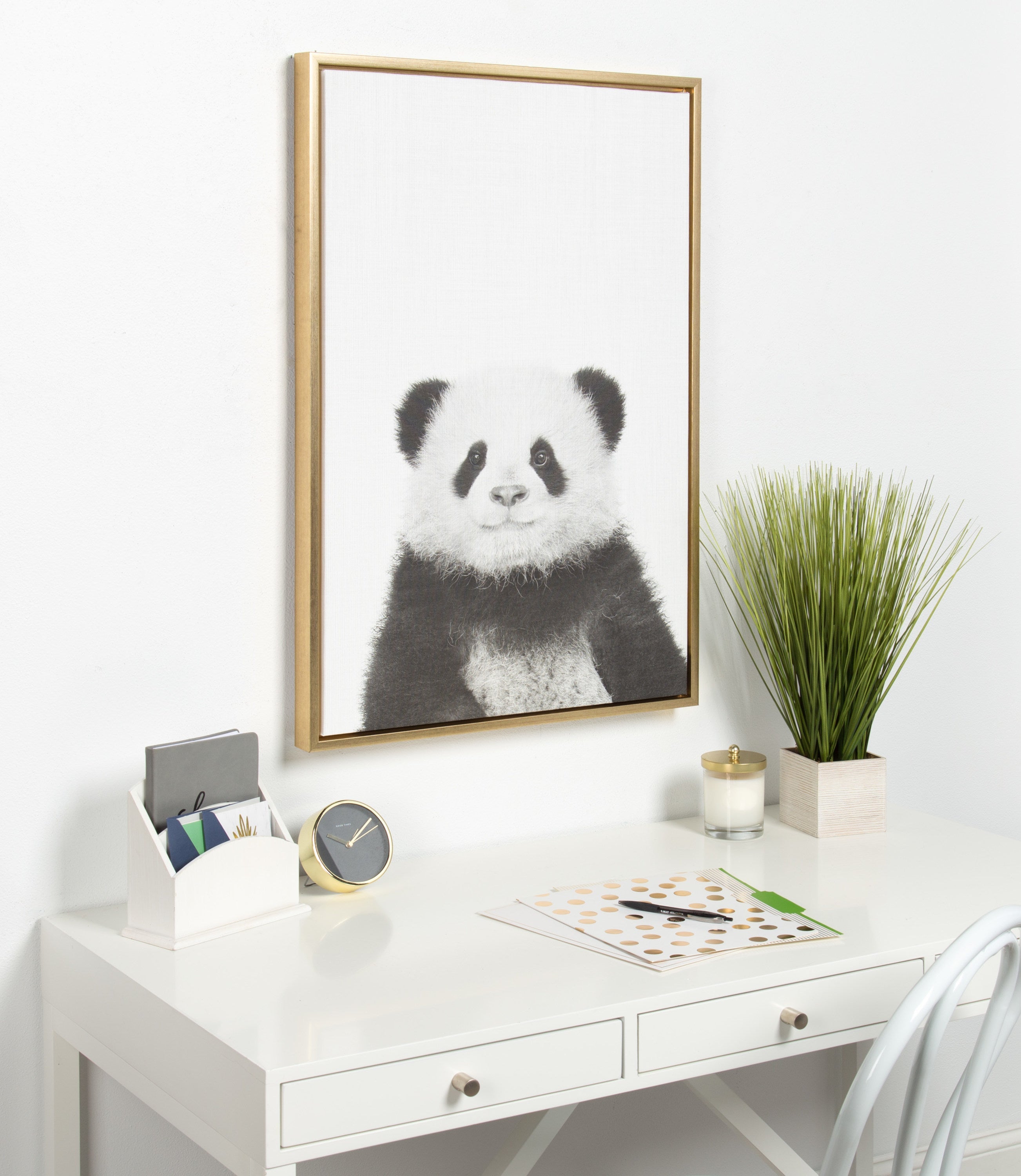 Sylvie Panda Framed Canvas by Simon Te Tai by kateandlaurel - product image 16 for Resin Society