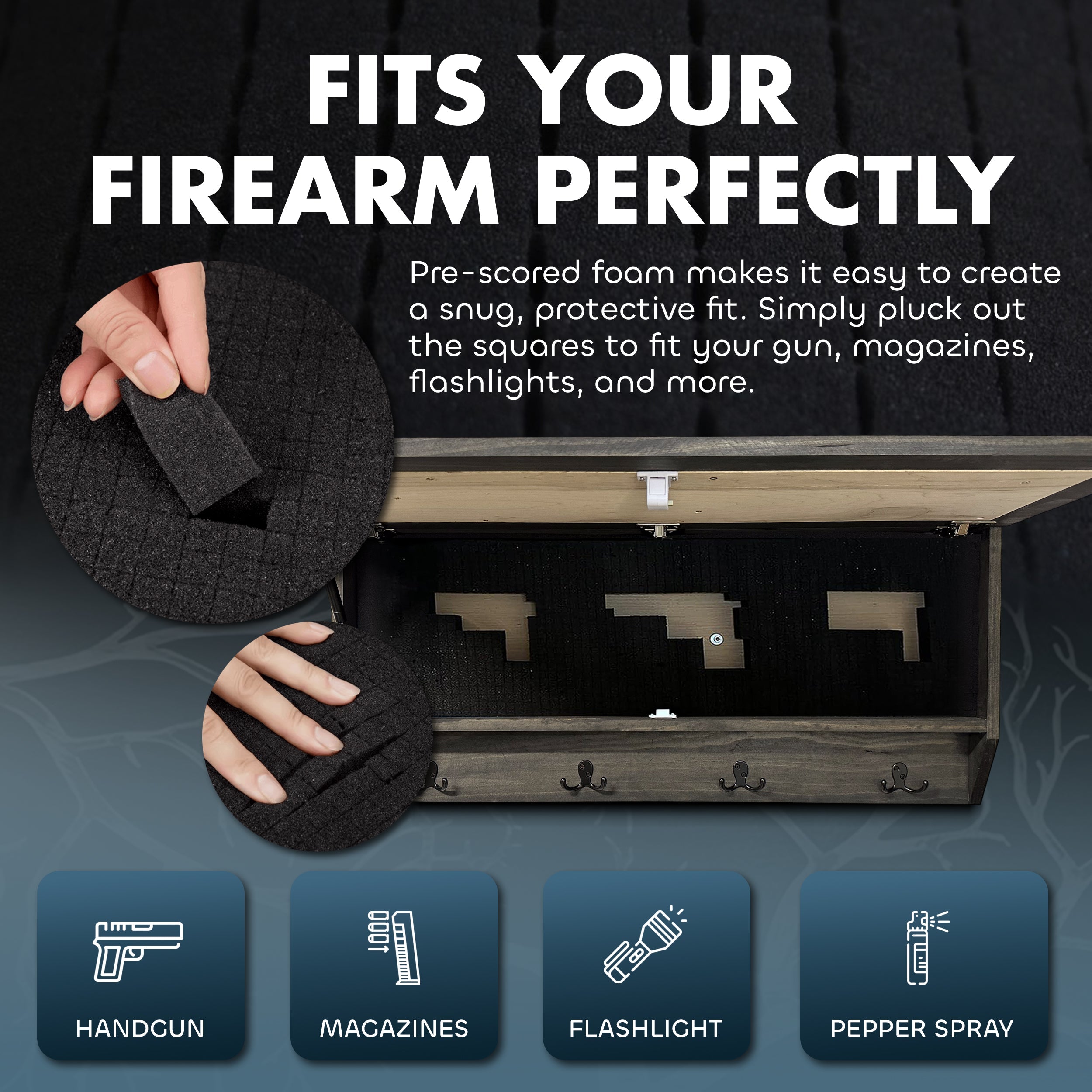 Mountain Scene Concealed Gun Storage Coat, Key, Bag Storage by Bellewood Designs - product image 6 for Resin Society